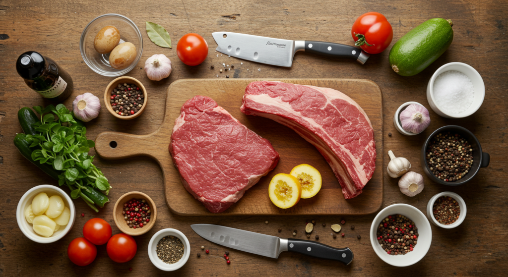 Entrecote de boeuf : 5 astuces pour une cuisson parfaite 2 Entrecote de boeuf ingredients Entrecote de boeuf : 5 astuces pour une cuisson parfaite