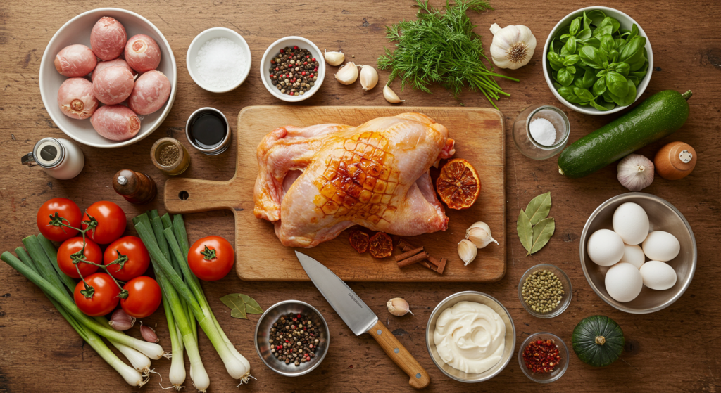 Poulet roti aux épices : 5 astuces pour un repas savoureux 2 Poulet roti aux epices ingredients 1 Poulet roti aux épices : 5 astuces pour un repas savoureux