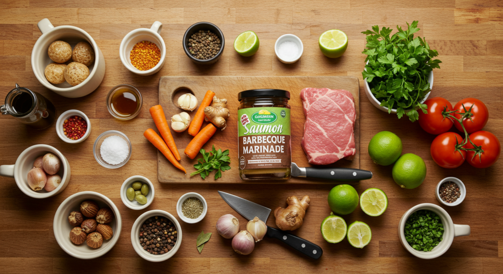 Saumon barbecue marinade : 3 recettes faciles et savoureuses 2 Saumon barbecue marinade ingredients