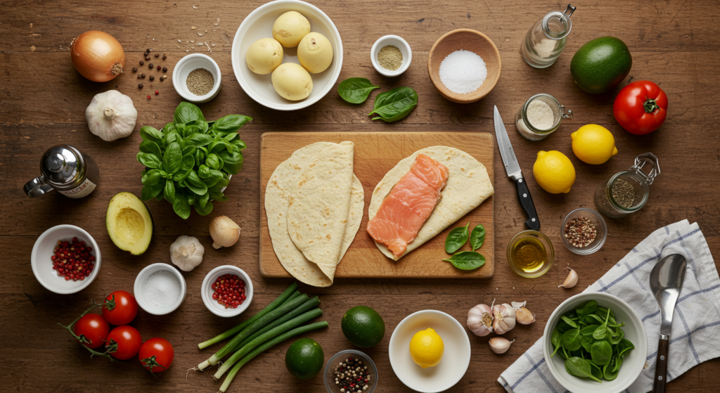 Wrap avocat saumon : 3 recettes fraîches et gourmandes 2 Wrap avocat saumon ingredients